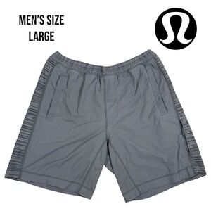 Lululemon T.H.E. Short 9" Men's L Lined Gray Stripe Panel Special Edition No Tag